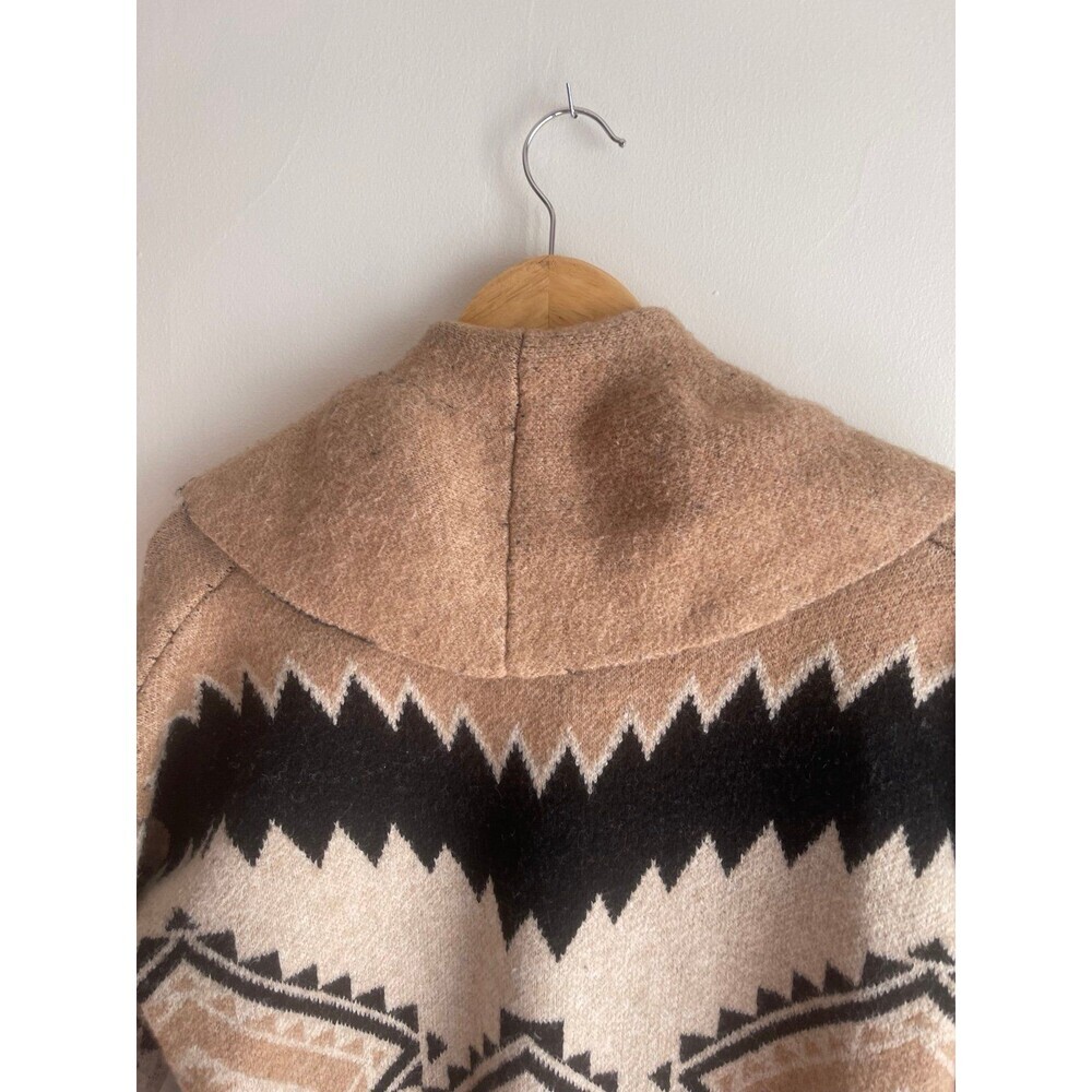 Tahari Western Tribal Print With Bohemian Flair Open Cardigan Medium Sweater - Picture 5 of 9